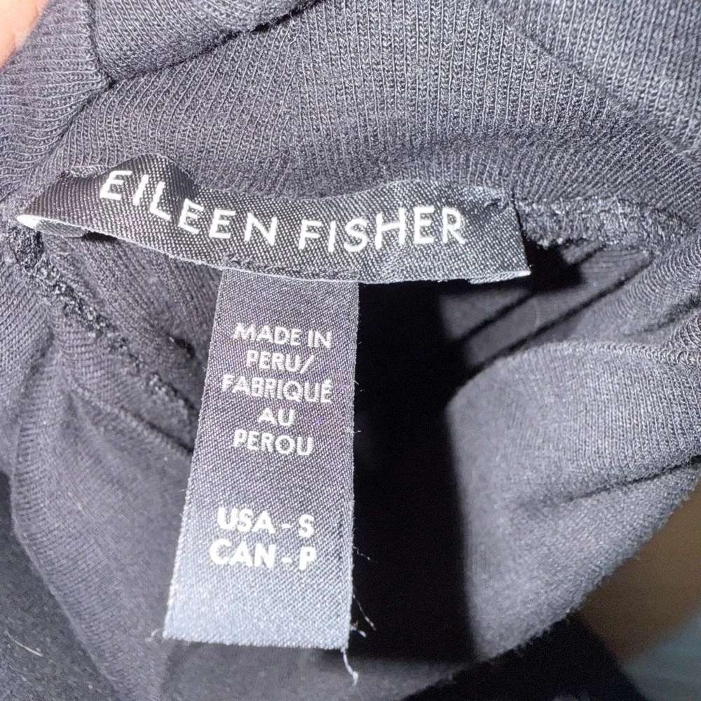 Eileen Fisher Small Black Turtleneck‎ Organic Cotton Blend Basic Statement
